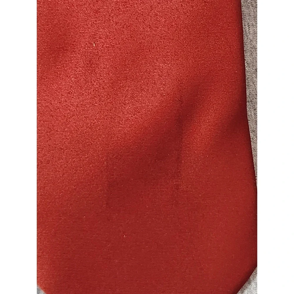 Azazie Necktie Mens OS Rust Red Satin Solid Formal Classic Wedding Tie
